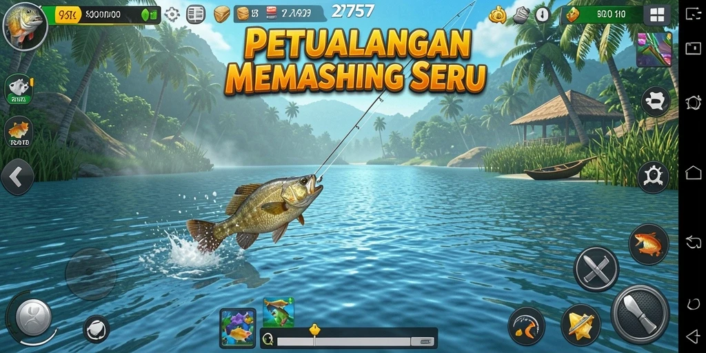 Tampilan screenshot 2757 menampilkan gameplay memancing yang mendebarkan.