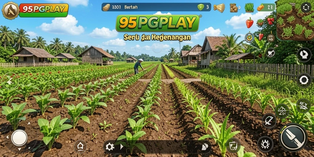 Gameplay seru di 95PGPLAY dengan aktivitas bertani yang menyenangkan.