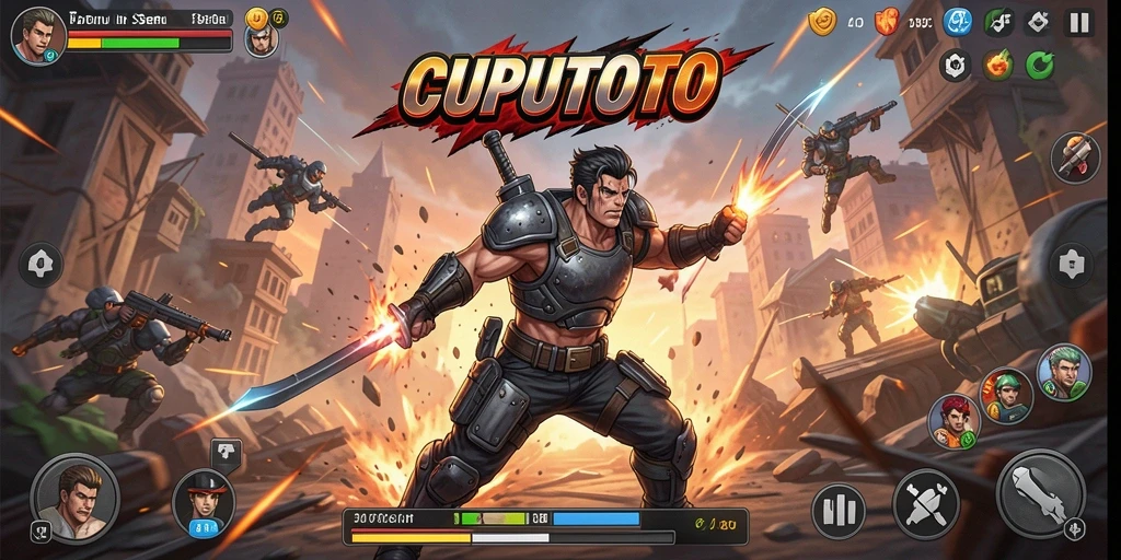 Tampilan screenshot CUPUTOTO yang intens menampilkan aksi pertempuran yang seru.