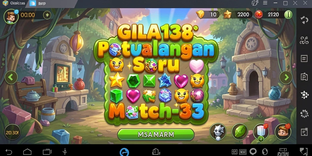 Screenshot gameplay GILA138 menampilkan aksi seru Match-3.