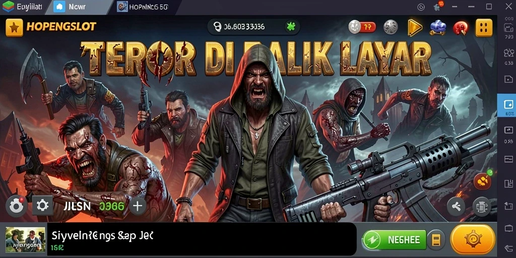Screenshot HOPENGSLOT menunjukkan momen menegangkan dalam suasana Horror.