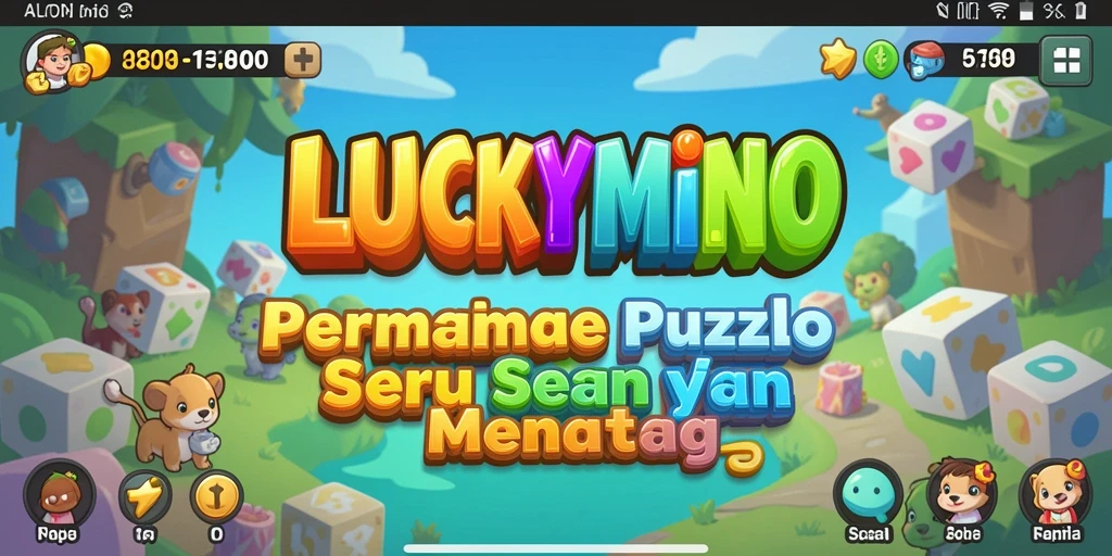 Tampilan gameplay seru dan penuh warna di LUCKYMINO.