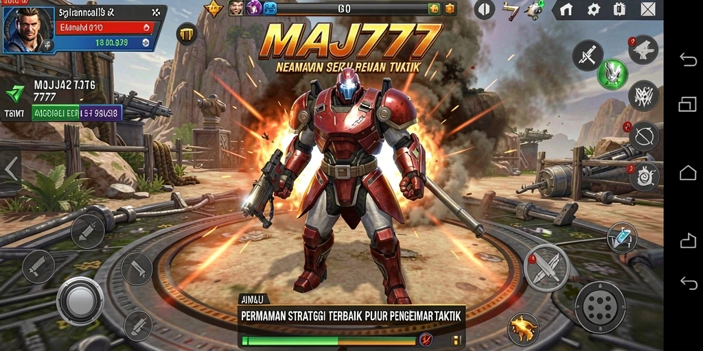 Tampilan gameplay <strong>MAJ777</strong> yang menampilkan berbagai unit tempur dan taktik pertempuran.