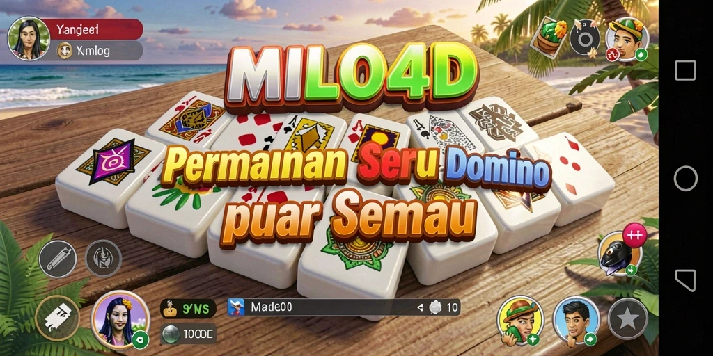 Screenshot utama MILO4D menampilkan gameplay menarik Domino.