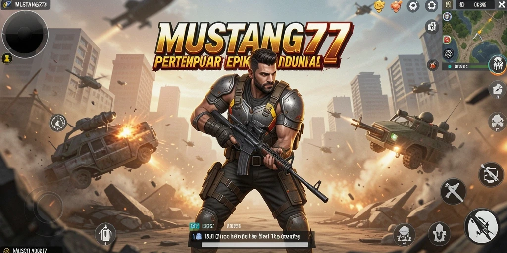 Gameplay seru MUSTANG77 dengan aksi Battle Royale yang intens.