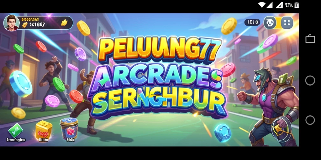 Screenshot utama <strong>PELUANG77</strong> menampilkan aksi seru gameplay Arcade yang menegangkan.